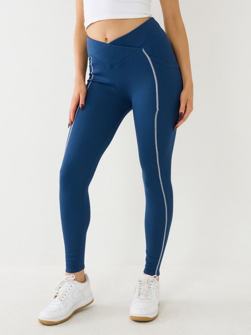 Leggins True Religion Metallic Logo Rib 3922 | 81ZQXDREM