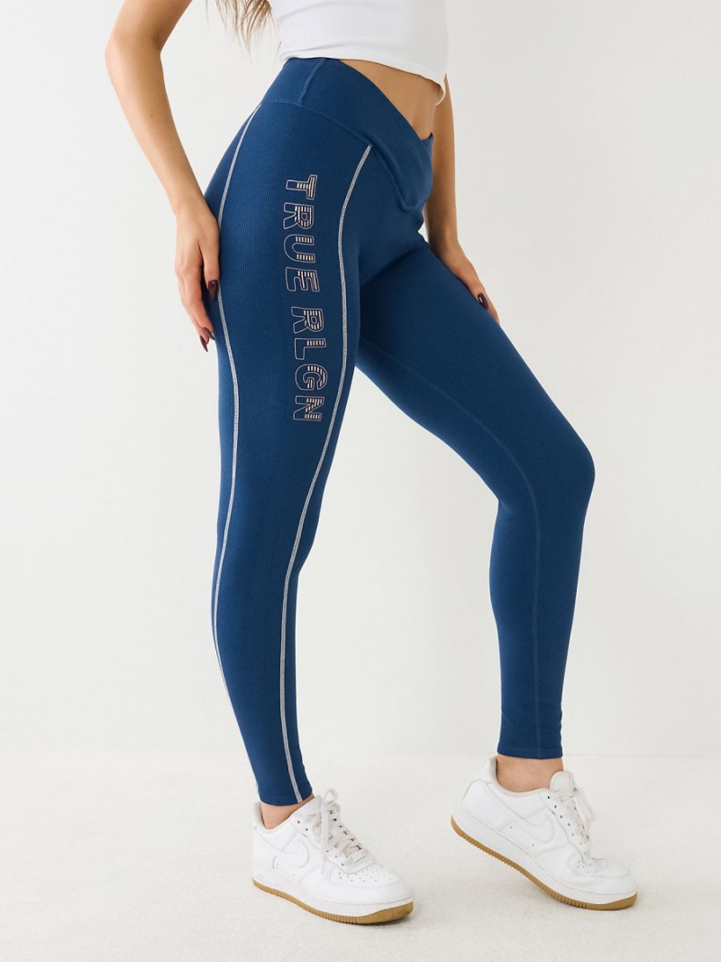 Leggins True Religion Metallic Logo Rib 3922 | 81ZQXDREM