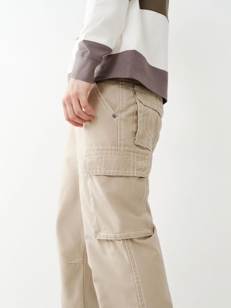 Pantalon Cargo True Religion Big T Beige | 03IZCUFMP