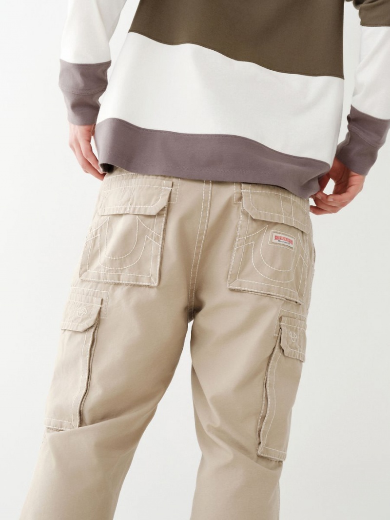 Pantalon Cargo True Religion Big T Beige | 03IZCUFMP