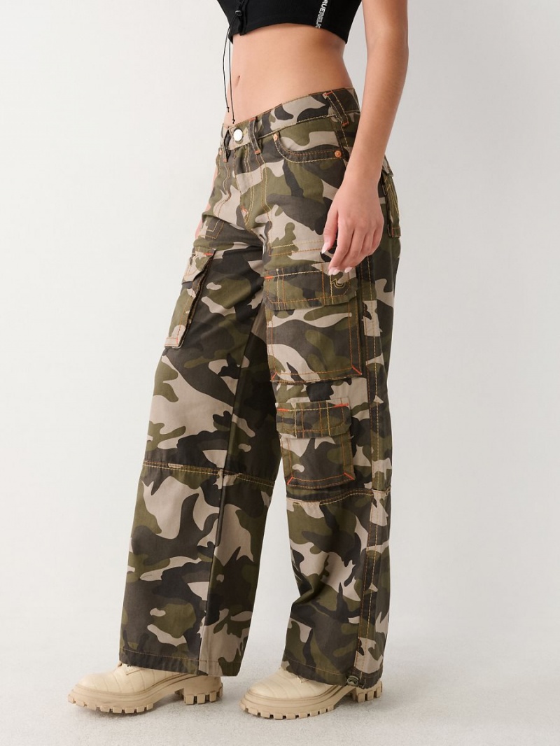 Pantalon Cargo True Religion Jessie Big T Camo Super Baggy Camuflaje | 54UBXQZNT