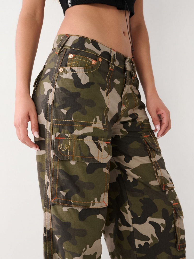 Pantalon Cargo True Religion Jessie Big T Camo Super Baggy Camuflaje | 54UBXQZNT