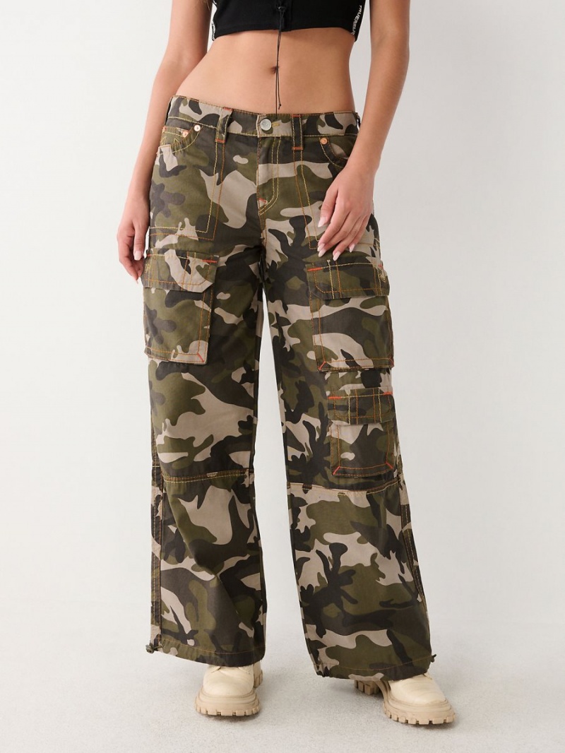 Pantalon Cargo True Religion Jessie Big T Camo Super Baggy Camuflaje | 54UBXQZNT