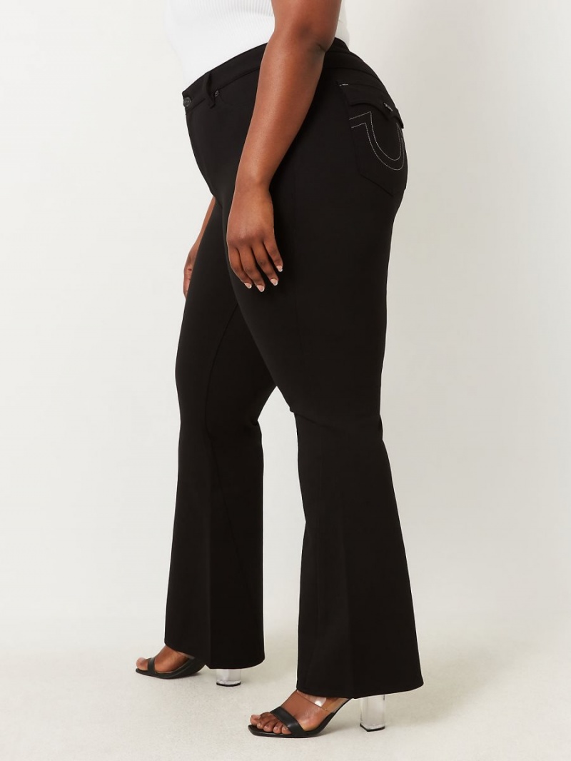 Pantalon True Religion Plus Joey Ponte Curvy Flare Negras | 59YZCVDHI