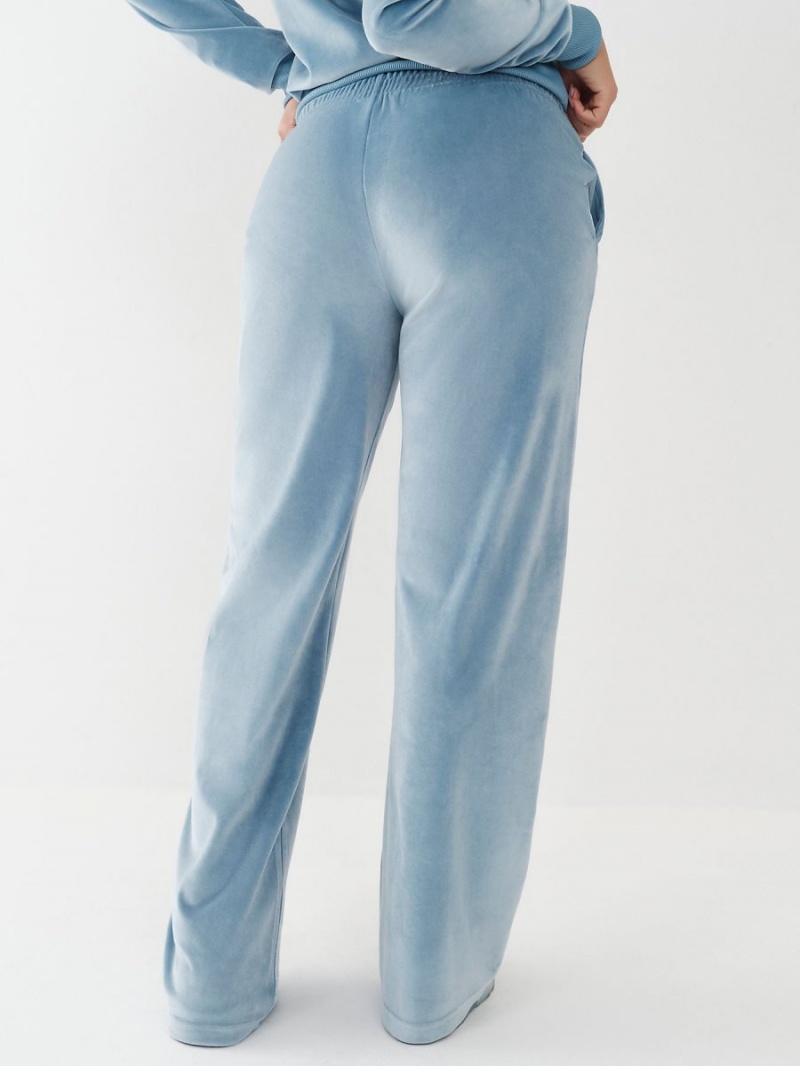 Pantalon True Religion Velour Anchos Leg Lounge Azules | 76CUYEHBK