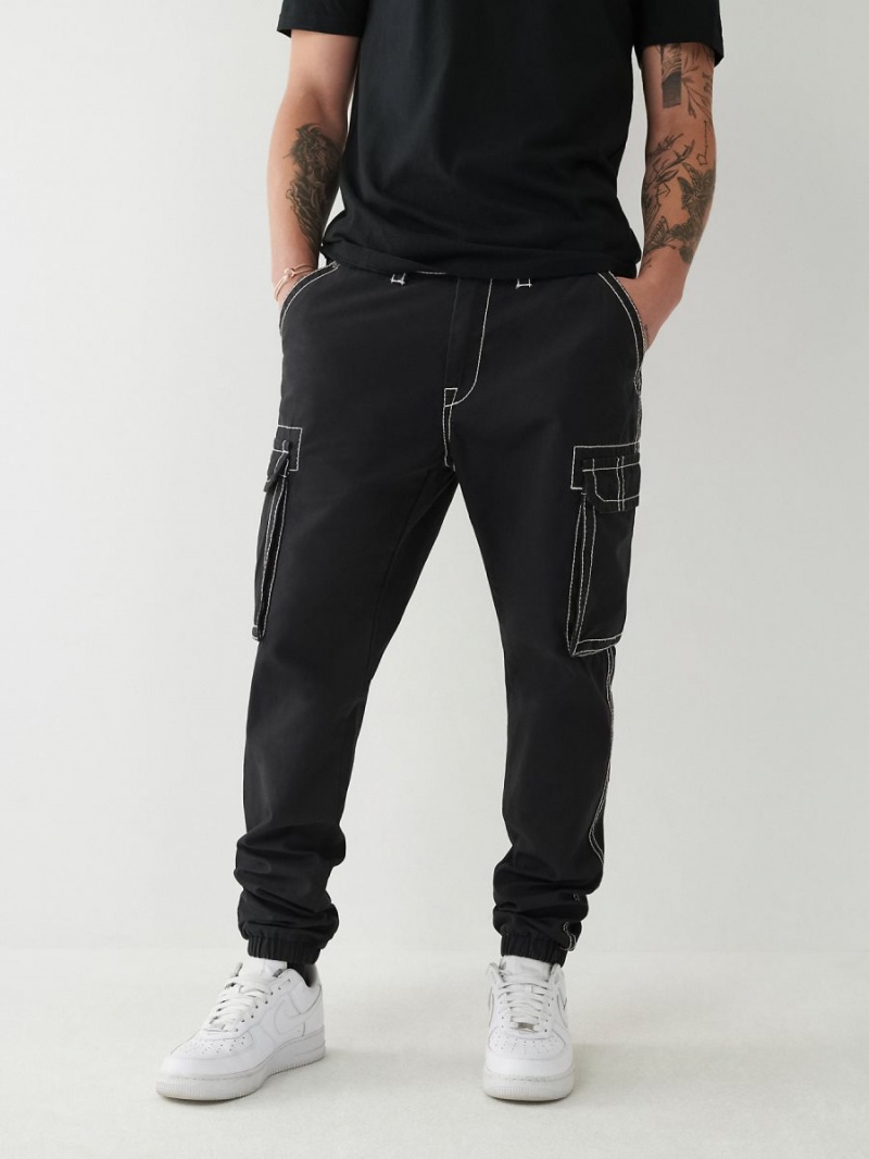 Pantalones Jogger True Religion Big T Cargo Negras | 21EHAZXOW