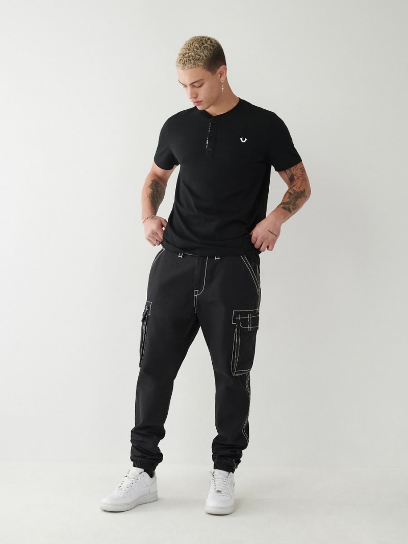 Pantalones Jogger True Religion Big T Cargo Negras | 21EHAZXOW