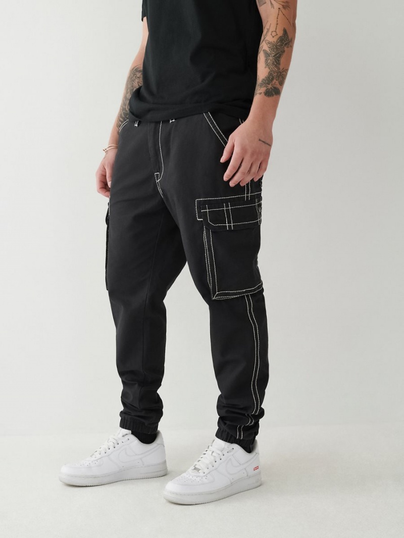 Pantalones Jogger True Religion Big T Cargo Negras | 21EHAZXOW