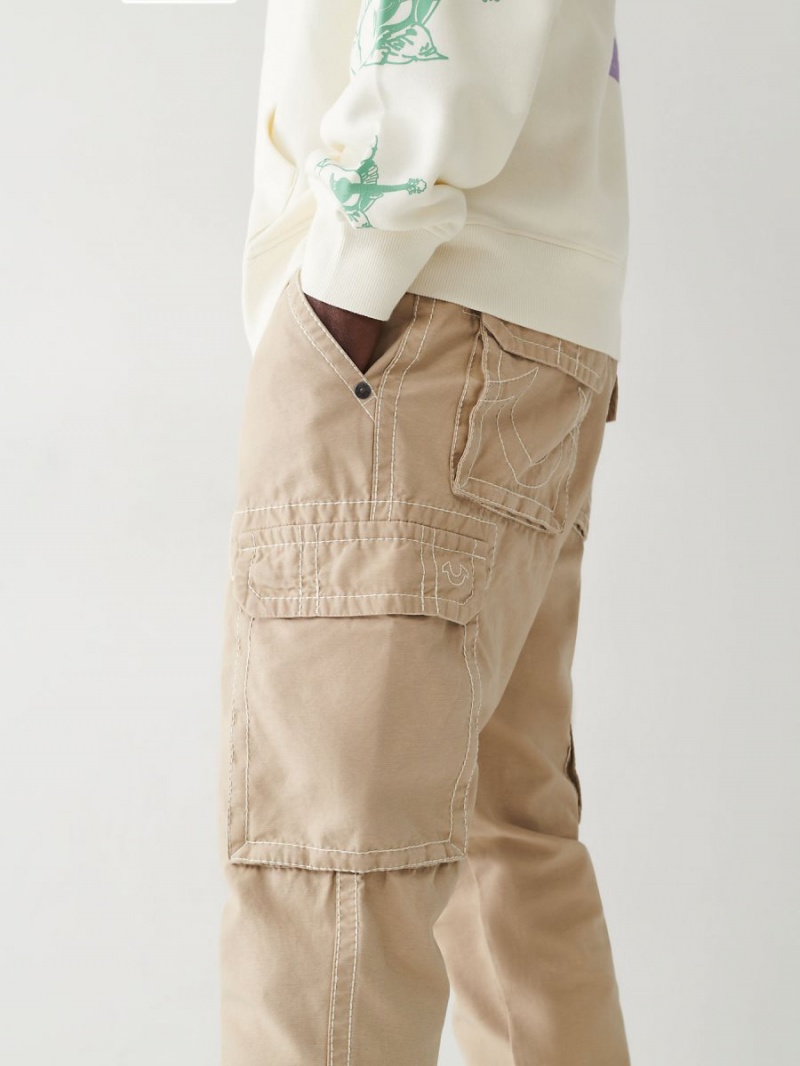 Pantalones Jogger True Religion Big T Cargo Beige | 09BYMLPTX