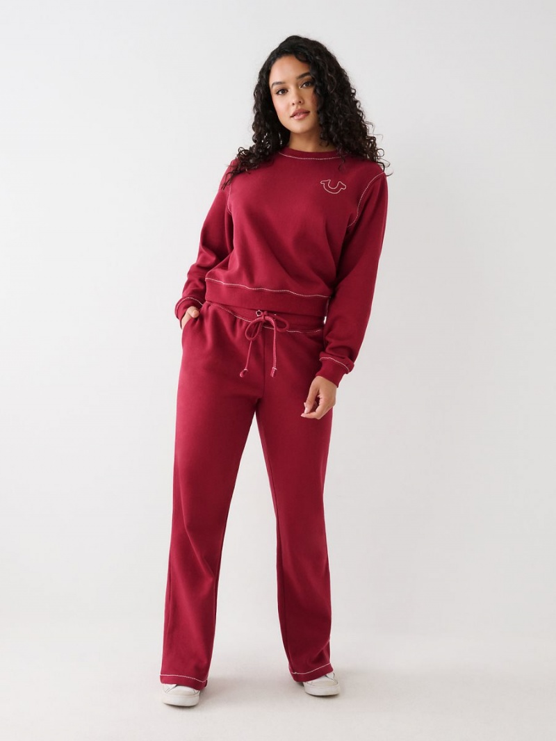 Pantalones Jogger True Religion Big T Directo Cranberry | 13ERIJZPT