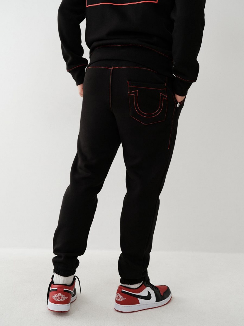 Pantalones Jogger True Religion Big T Logo Negras | 09YRPFKGM