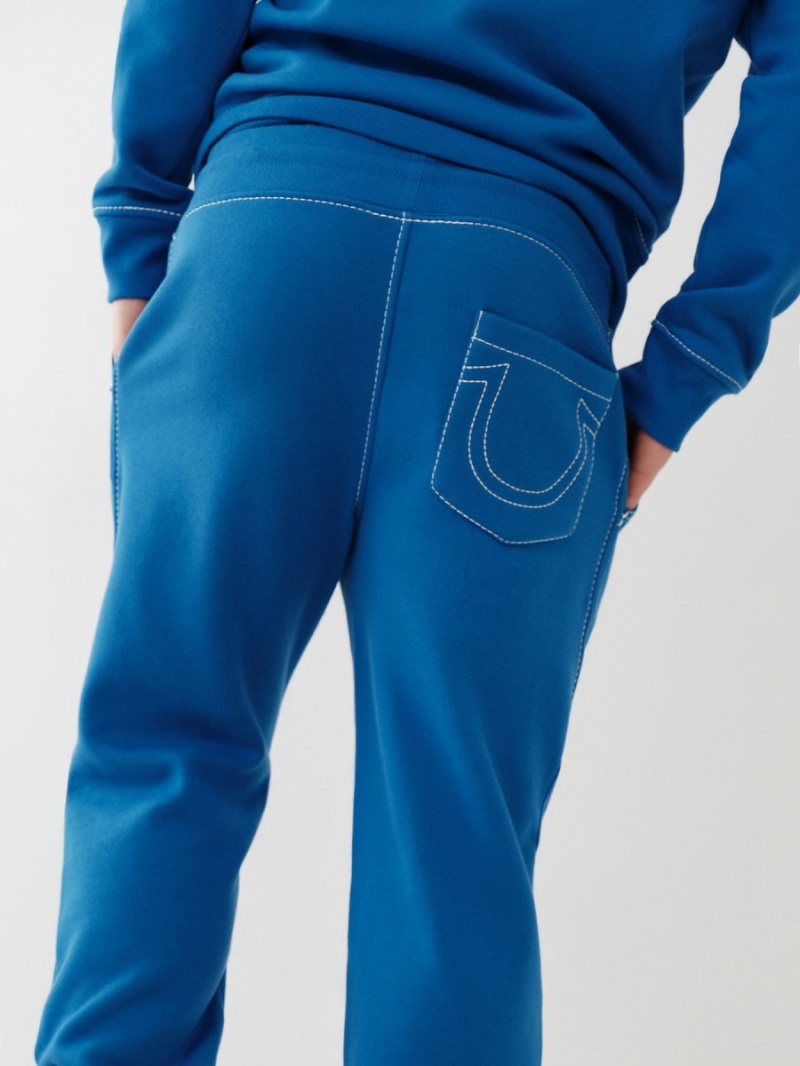 Pantalones Jogger True Religion Big T Logo Azul Marino Oscuro | 23MVNGQYR