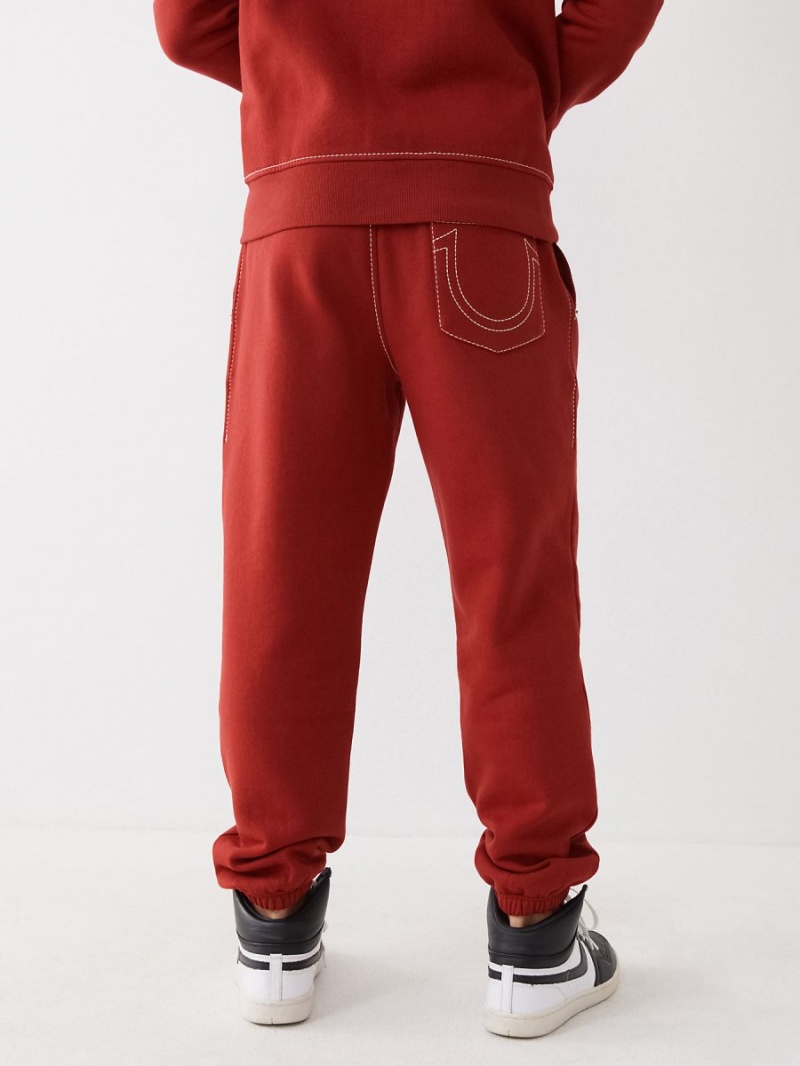 Pantalones Jogger True Religion Big T Logo Rojas | 61SPEBXQO