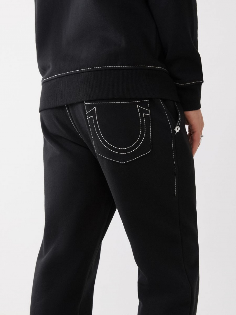 Pantalones Jogger True Religion Big T Logo Negras | 86WPYDACN