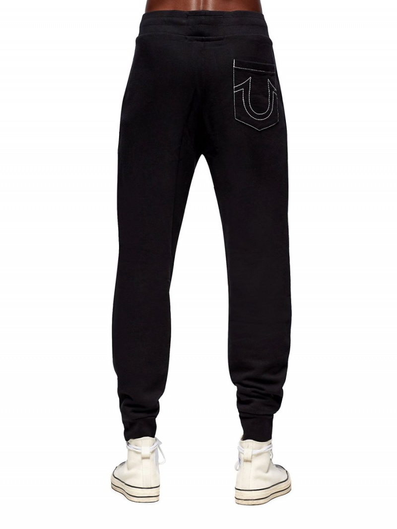 Pantalones Jogger True Religion Classic Logo Negras | 01MIFWSQG