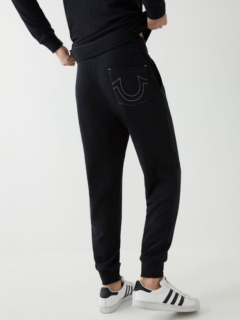 Pantalones Jogger True Religion Classic Logo Negras | 01MIFWSQG