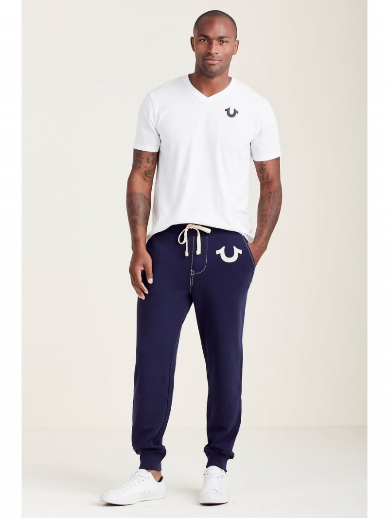 Pantalones Jogger True Religion Classic Logo Azul Marino | 23NVOBZJF