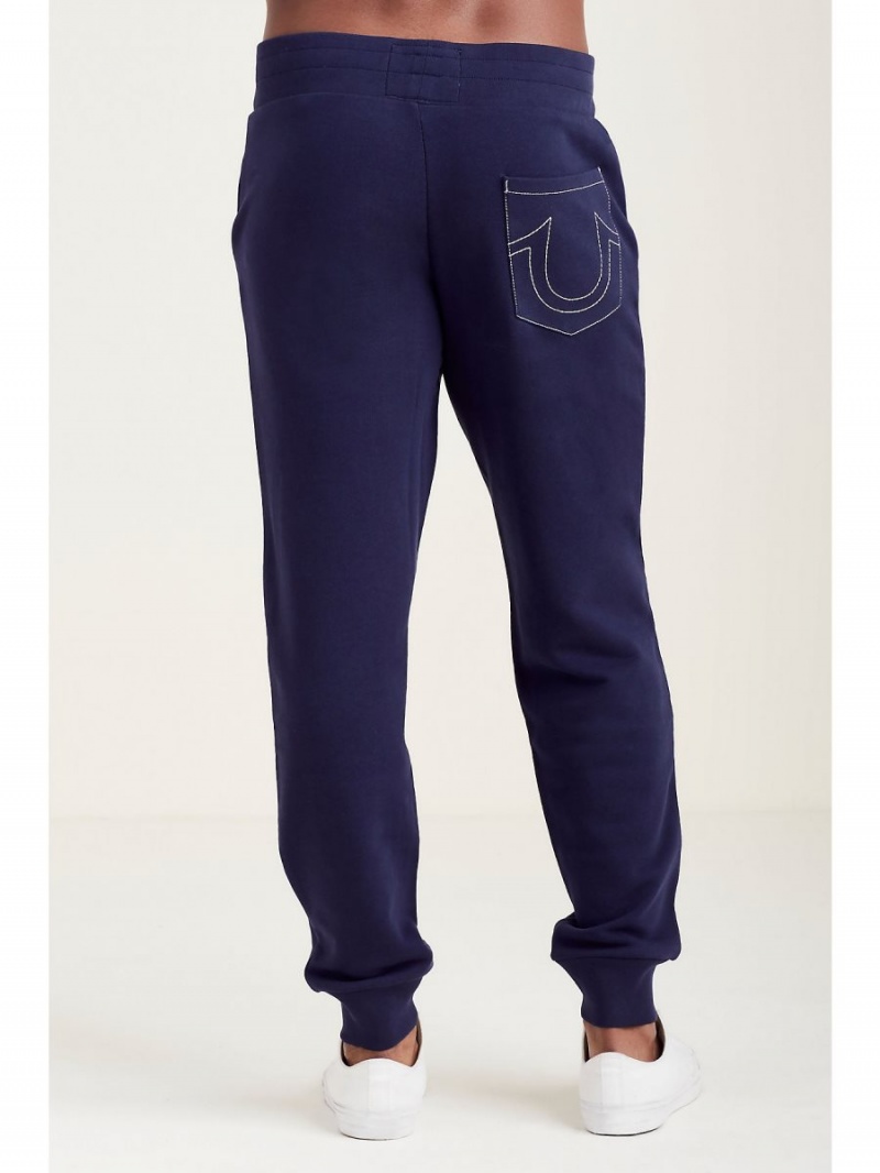 Pantalones Jogger True Religion Classic Logo Azul Marino | 23NVOBZJF