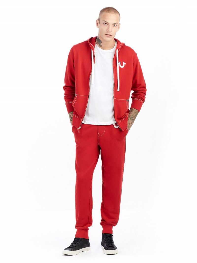 Pantalones Jogger True Religion Classic Logo Rojas | 29ABCETSO