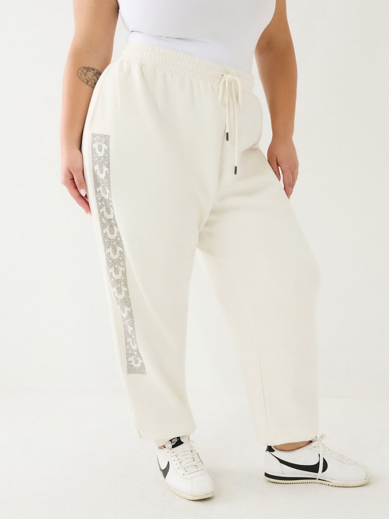 Pantalones Jogger True Religion Crystal Horseshoe Box High Rise Boyfriend Blancas | 17TOGFKAM