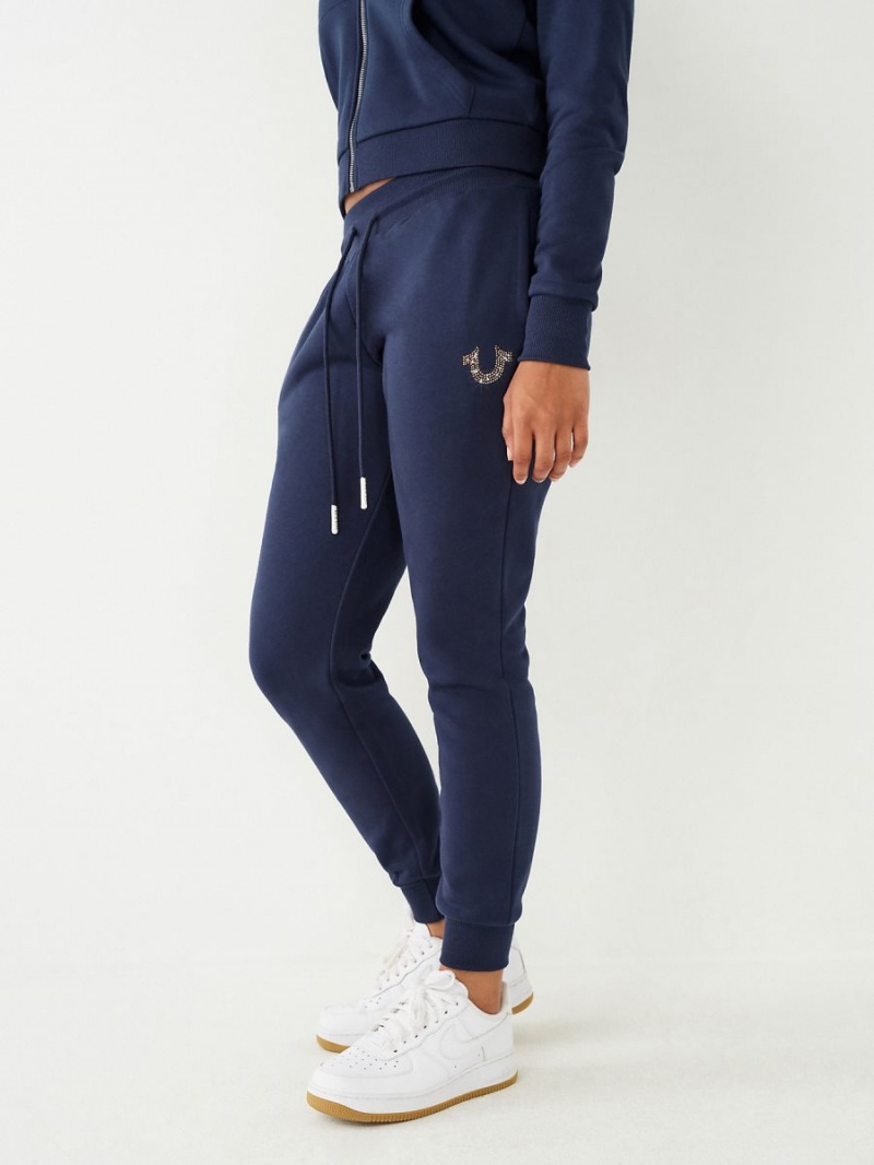 Pantalones Jogger True Religion Crystal Logo Navy/Sapphire | 21VSNOJTL