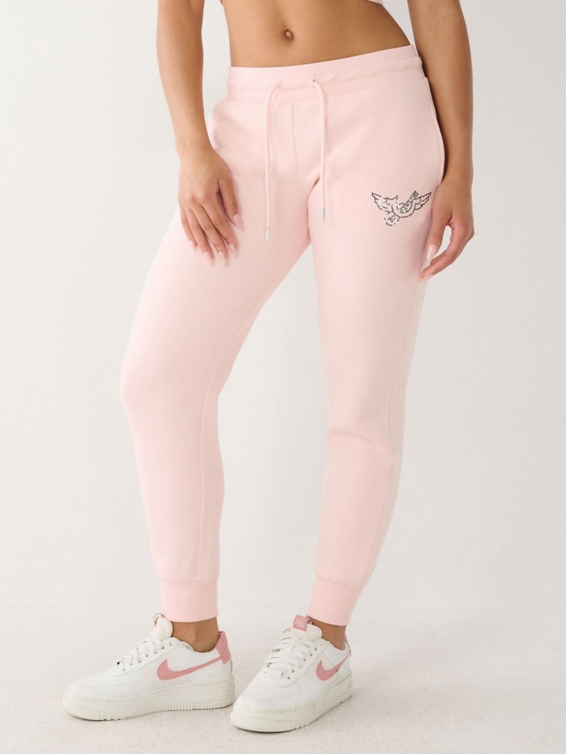 Pantalones Jogger True Religion Crystal Logo Rosas | 46GVCHMIW