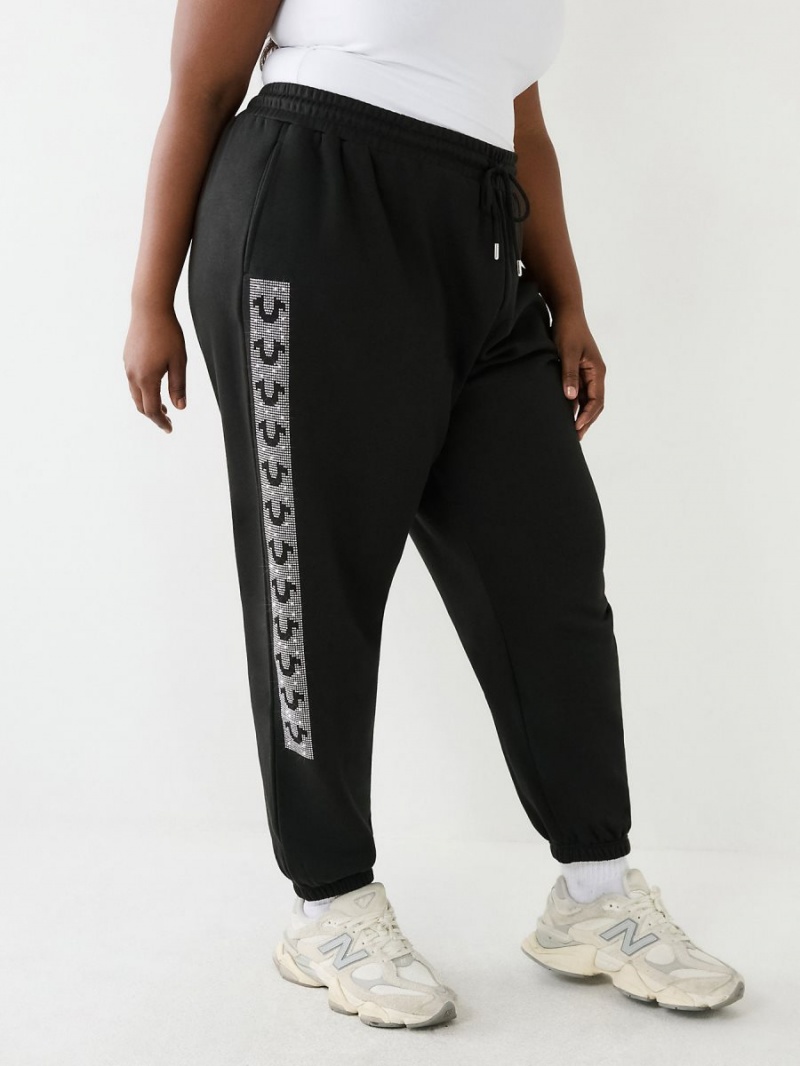 Pantalones Jogger True Religion Crystal Horseshoe Box High Rise Boyfriend Negras | 69GQYUMKI