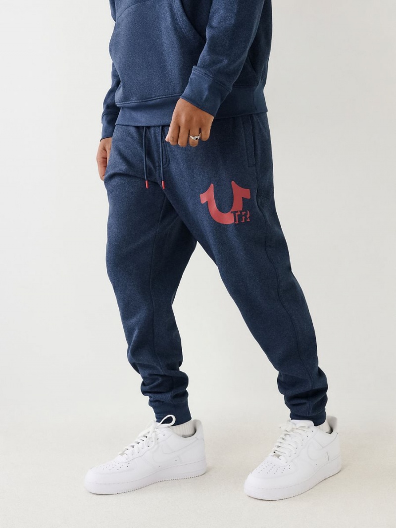 Pantalones Jogger True Religion Horseshoe Logo Navy/Red | 21HQTRUAS