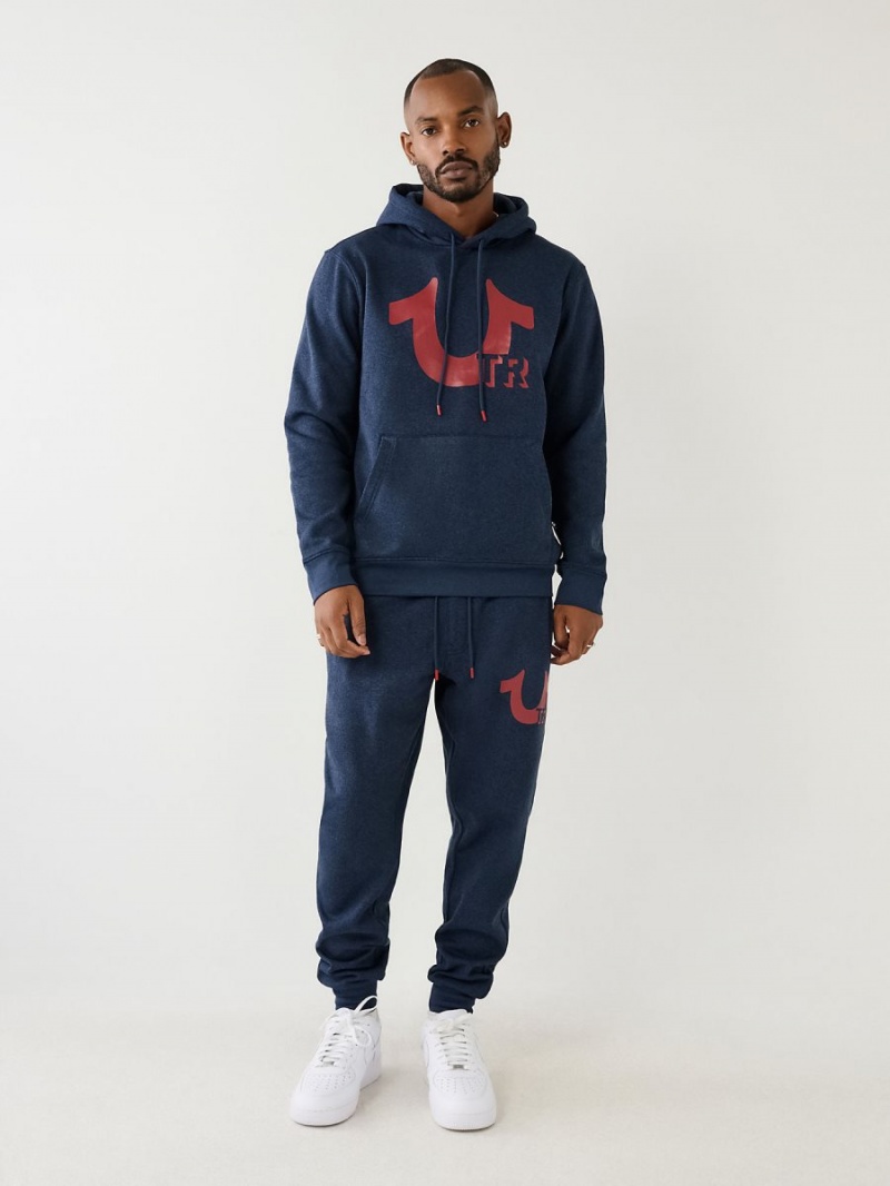 Pantalones Jogger True Religion Horseshoe Logo Navy/Red | 21HQTRUAS