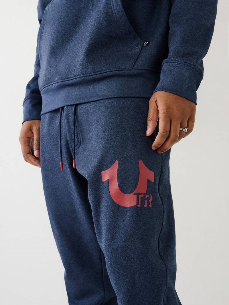 Pantalones Jogger True Religion Horseshoe Logo Navy/Red | 21HQTRUAS