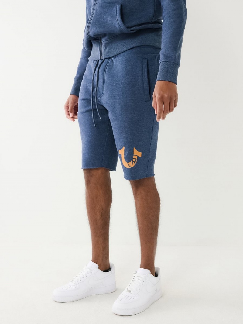 Pantalones Jogger True Religion Horseshoe Logo Raw Hem Azul Marino | 72TEPGHAU