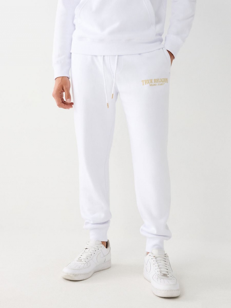 Pantalones Jogger True Religion Logo Blancas | 47EVSJROU