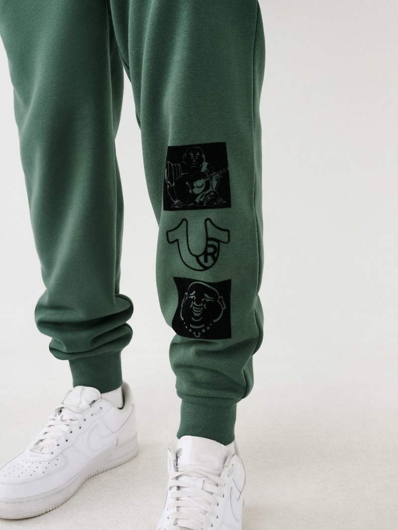 Pantalones Jogger True Religion Logo Green/Brown | 59QYRMUCA