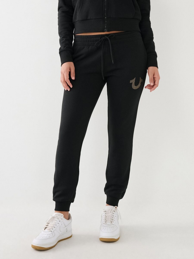 Pantalones Jogger True Religion Logo Negras | 13WABDHIK