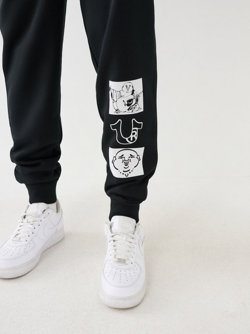 Pantalones Jogger True Religion Logo Negras | 25MPVQODE