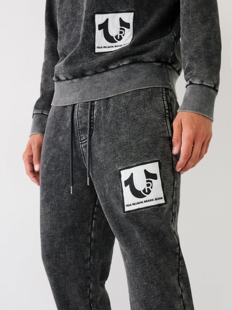 Pantalones Jogger True Religion Logo Patch Negras | 45ILEVGZN