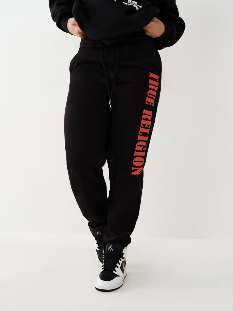 Pantalones Jogger True Religion Logo Relaxed Negras | 43ZJIAOWH