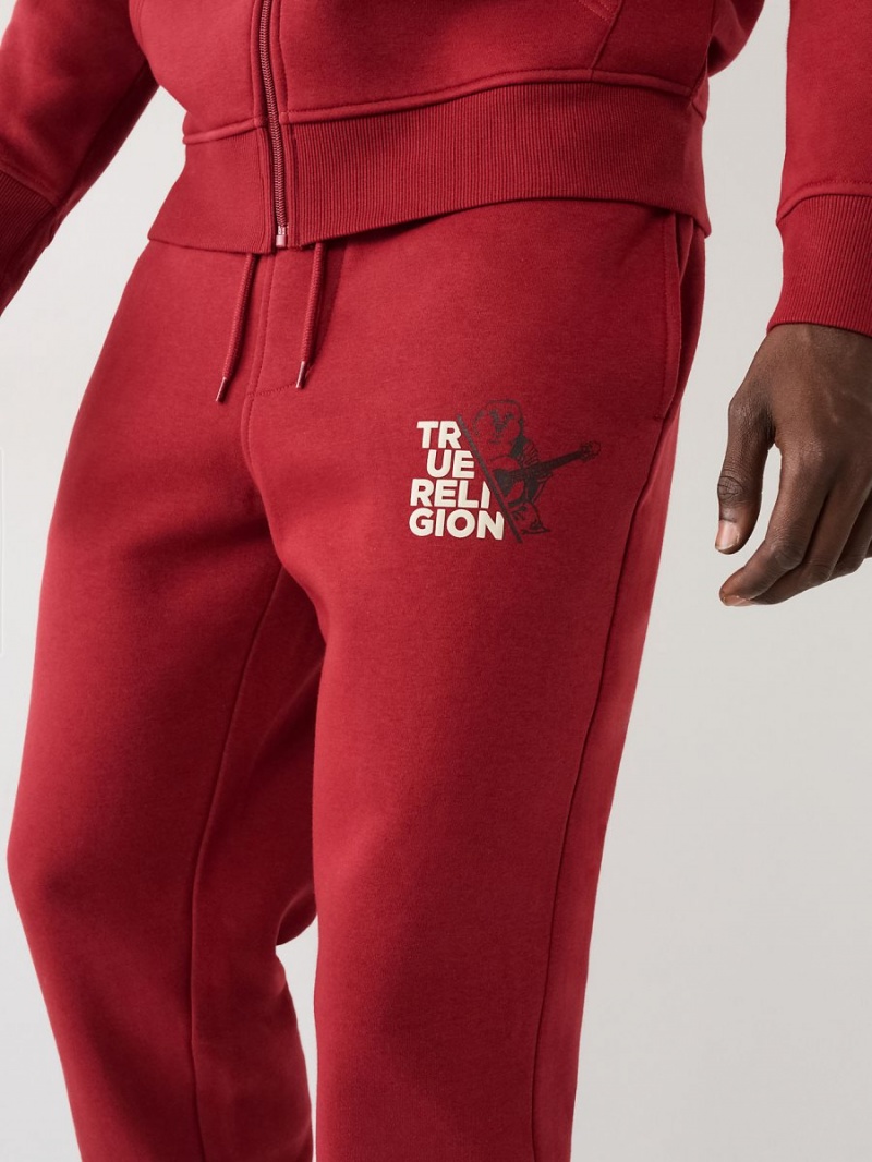 Pantalones Jogger True Religion Logo Rojas | 76ILGMWKN