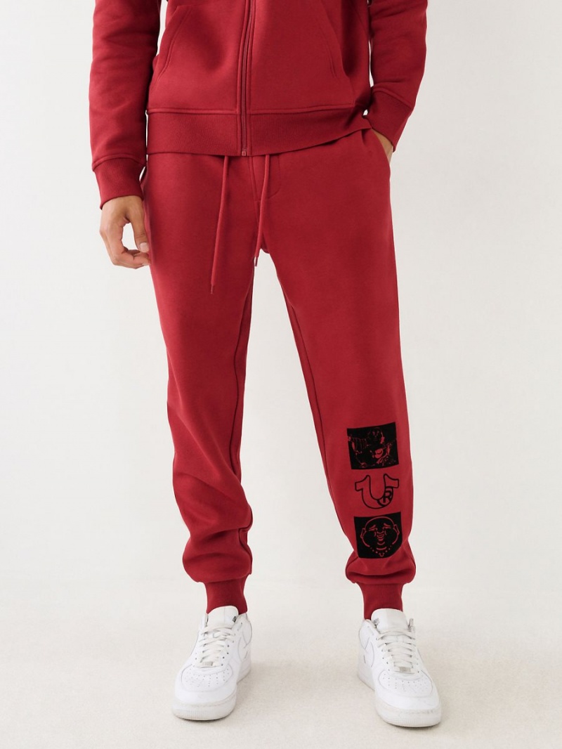 Pantalones Jogger True Religion Logo Rojas | 82NYAMKDP