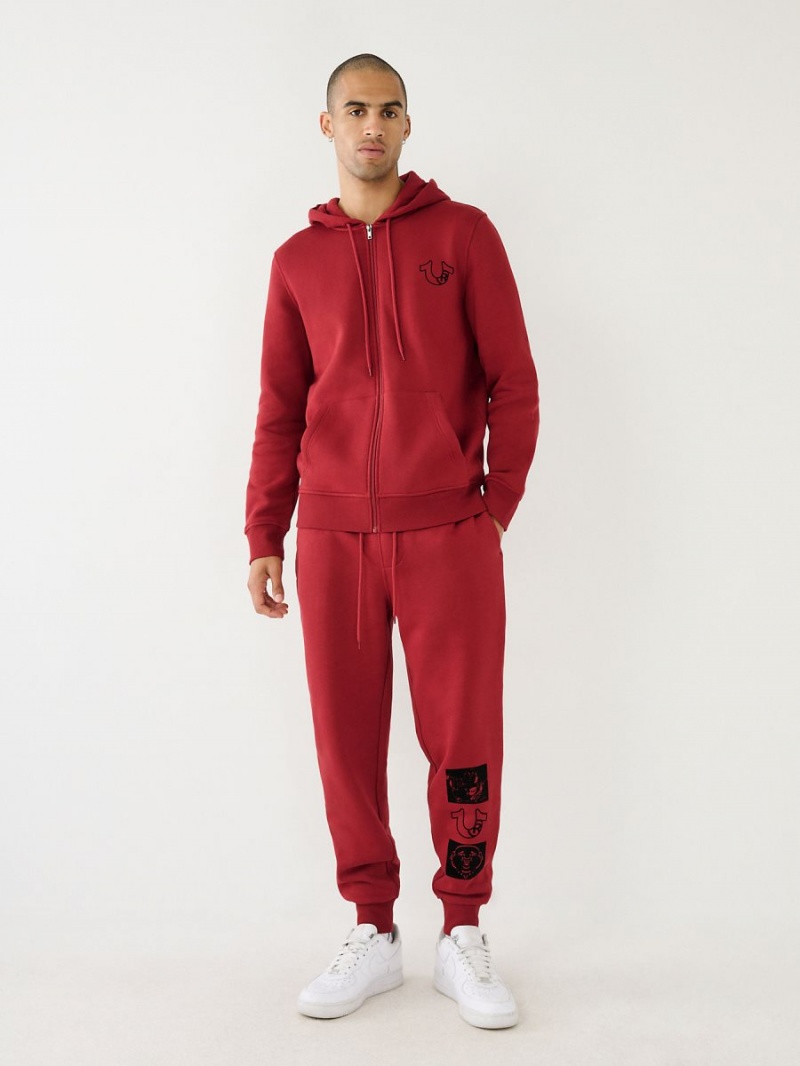 Pantalones Jogger True Religion Logo Rojas | 82NYAMKDP