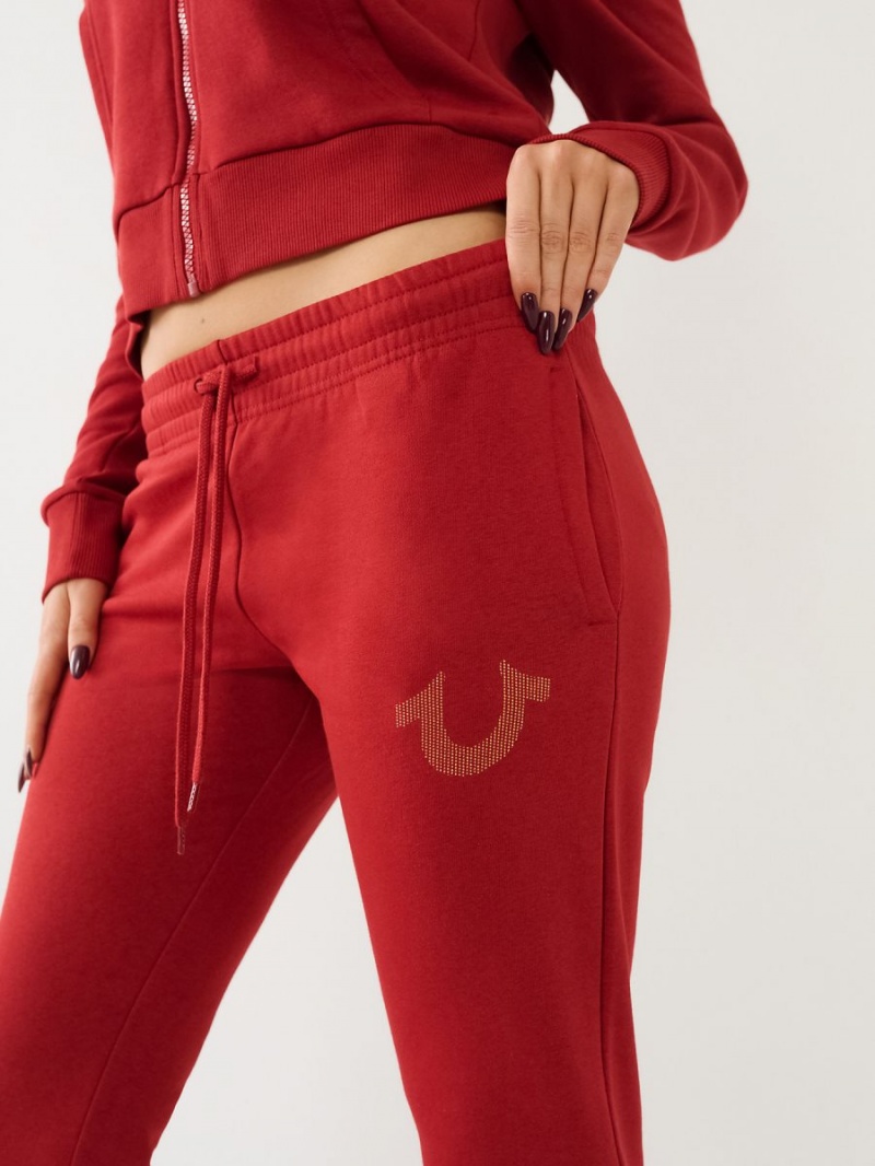 Pantalones Jogger True Religion Logo Rojas | 23LKXSCTA