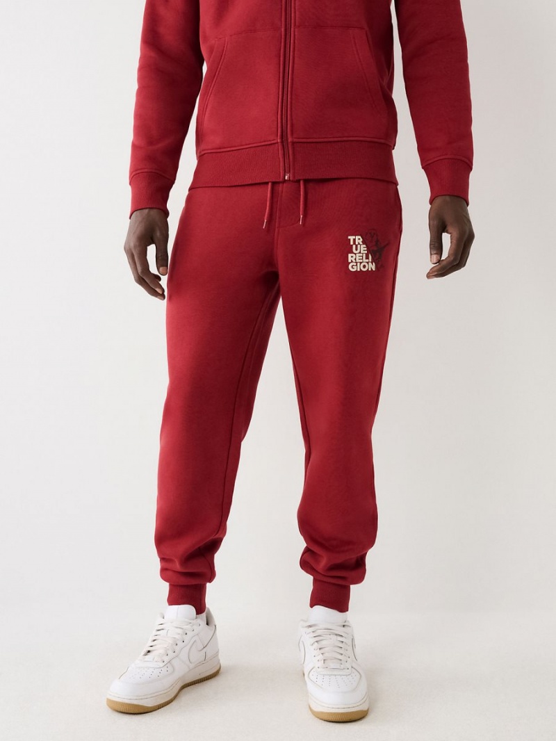 Pantalones Jogger True Religion Logo Rojas | 48JKZNLHP