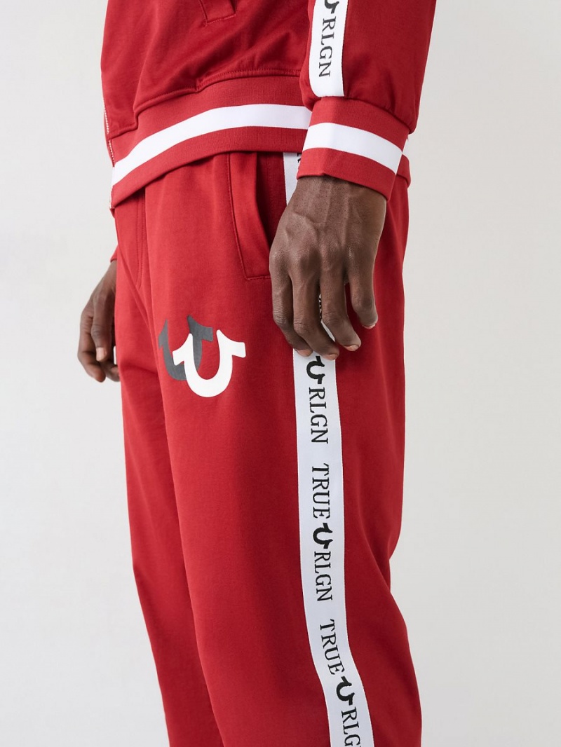 Pantalones Jogger True Religion Logo Trim Pista Rojas | 86XOVNIEB