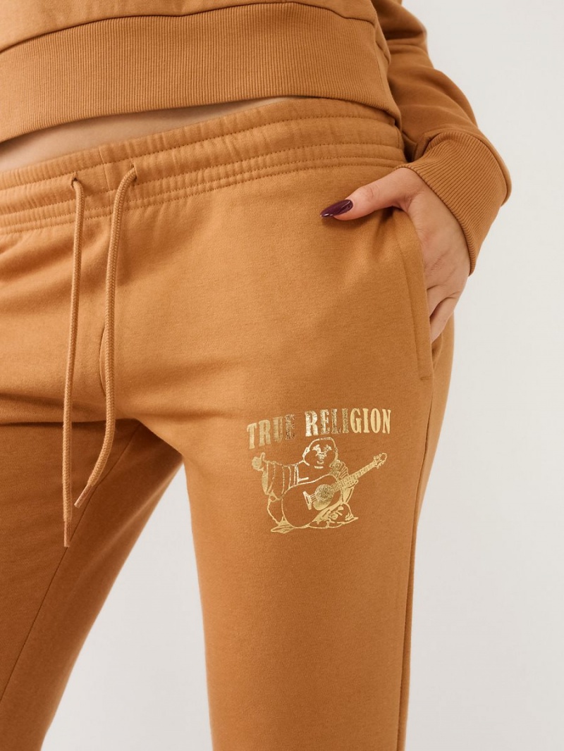 Pantalones Jogger True Religion Metallic Buddha Logo Fleece Naranjas | 31VEWYGAU