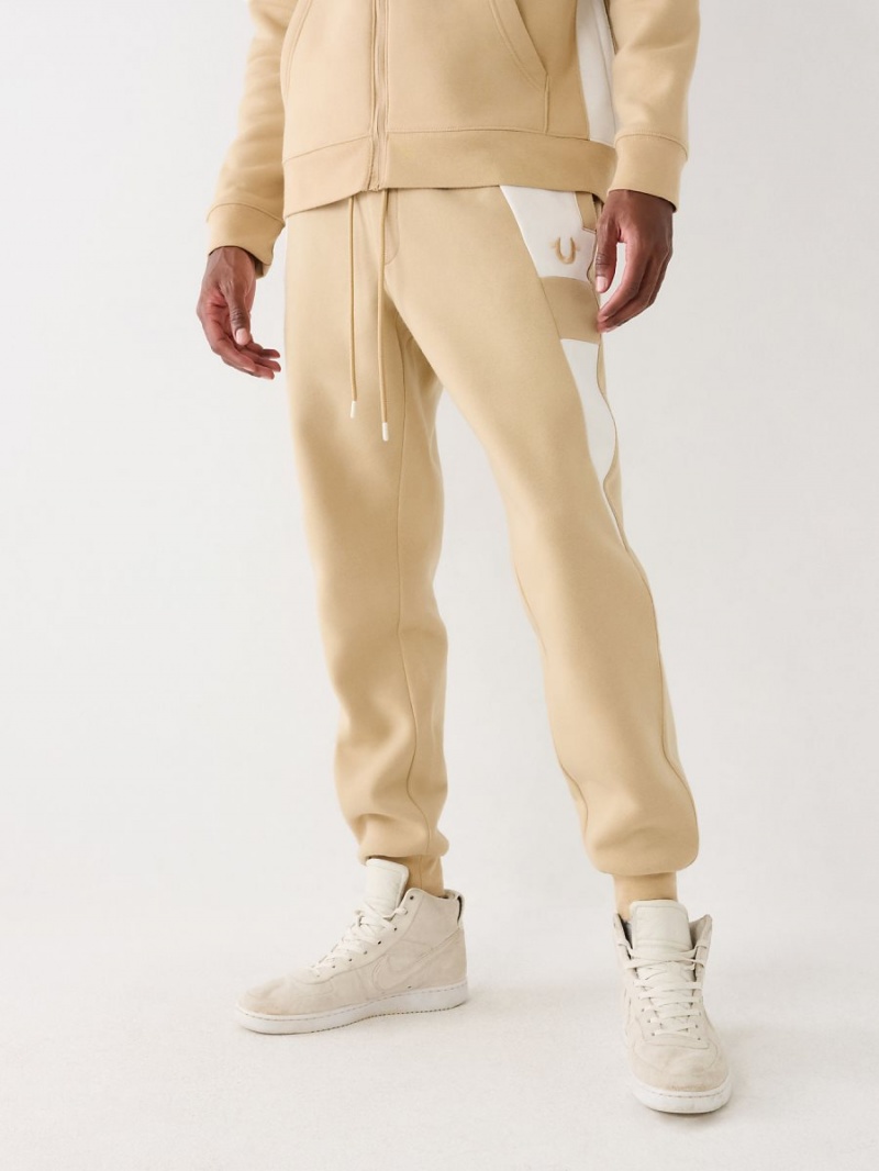 Pantalones Jogger True Religion Panel Logo Beige | 95UCQNFHL