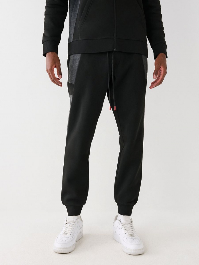 Pantalones Jogger True Religion Panel Logo Negras | 13MJHVOFU