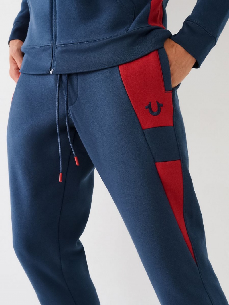 Pantalones Jogger True Religion Panel Logo Navy/Sapphire | 84PHUYWDR