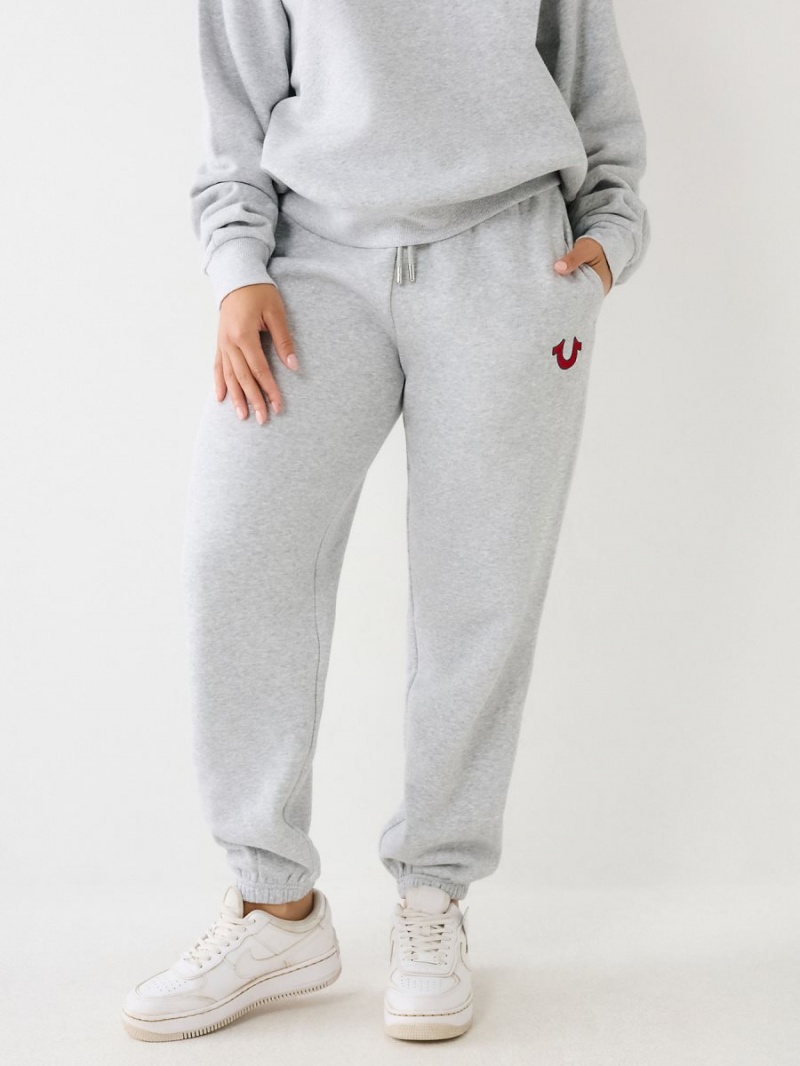 Pantalones Jogger True Religion Relaxed Logo Gris | 93WMNJPSF