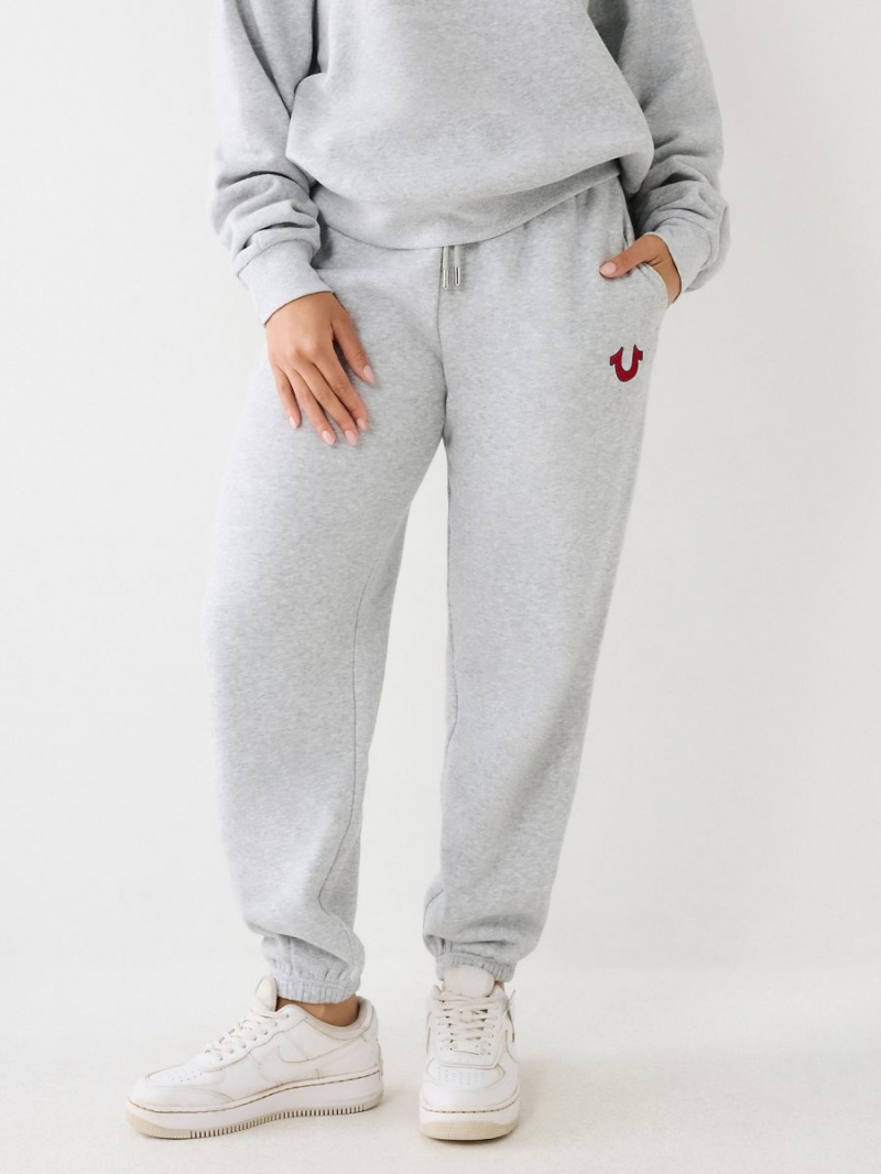 Pantalones Jogger True Religion Relaxed Logo Gris | 93WMNJPSF