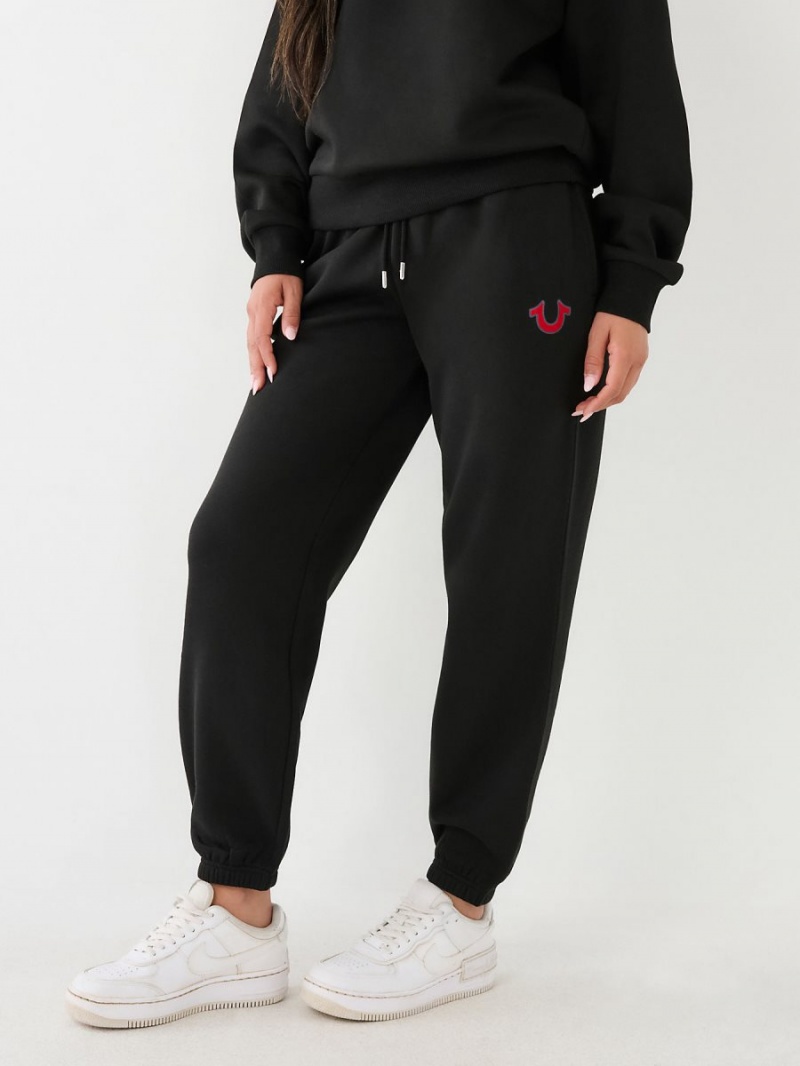 Pantalones Jogger True Religion Relaxed Logo Negras | 68RIEXMQO